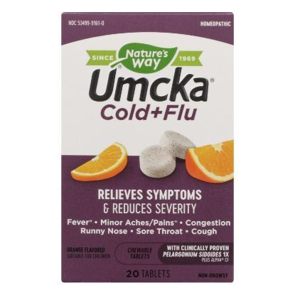 Nature's Way - Umcka Cold & Flu Orange Chewable - 20 count