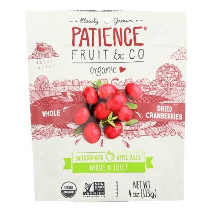 Patience Fruit and Co Whole Cranberries - Dried - Case of 8 - 4 oz