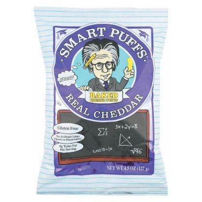 Pirate Brands Smart Puffs - with Real Wisconsin Cheddar - Case of 12 - 4.5 oz
