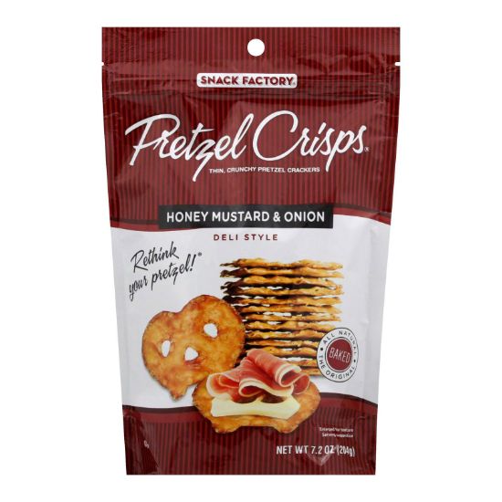 Pretzel Crisp Pretzel Crisps - Honey Mustard & Onion - Case of 12 - 7.2 oz