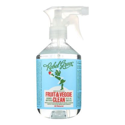 Rebel Green Cleaning Wipes - Fruit and Veggie - Case of 12 - 17 fl oz
