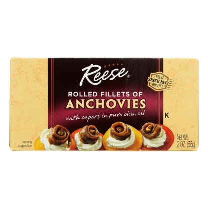Reese Anchovies - Rolled - Case of 10 - 2 oz