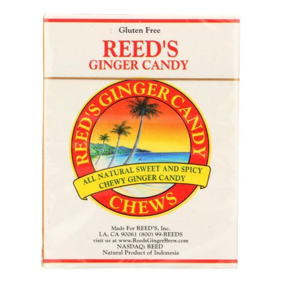 Reed's Ginger Beer Chewy Ginger Candy Rolls - Case of 20 - 2 oz