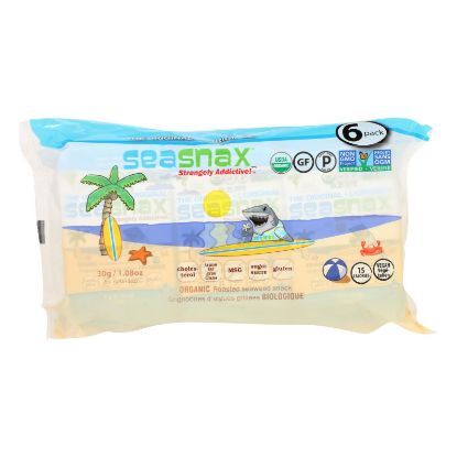 Seasnax Organic Seaweed Snack - Original - Case of 12 - 1.08 oz