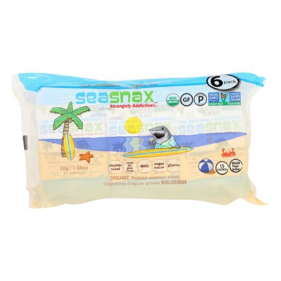 Seasnax Organic Seaweed Snack - Original - Case of 12 - 1.08 oz