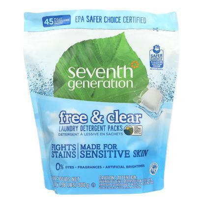 Seventh Generation Laundry Detergent - Packs - Case of 8 - 45 count