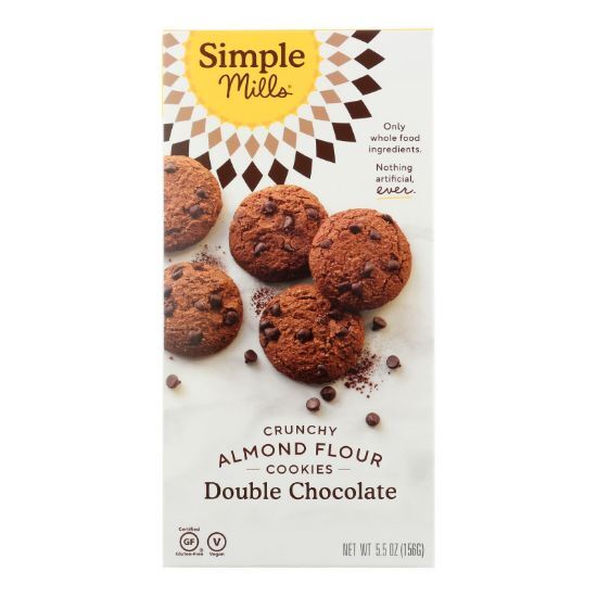 Simple Mills Cookies - Crunchy Double Chocolate - Case of 6 - 5.5 oz