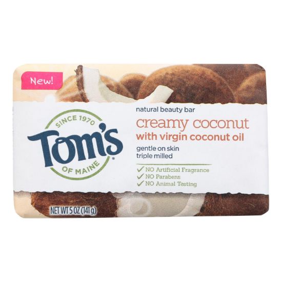 Tom's of Maine Beauty Bar - Coconut - Case of 6 - 5 oz