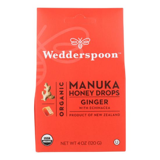 Wedderspoon Drops - Organic - Manuka - 15+ - Ginger - 4 oz