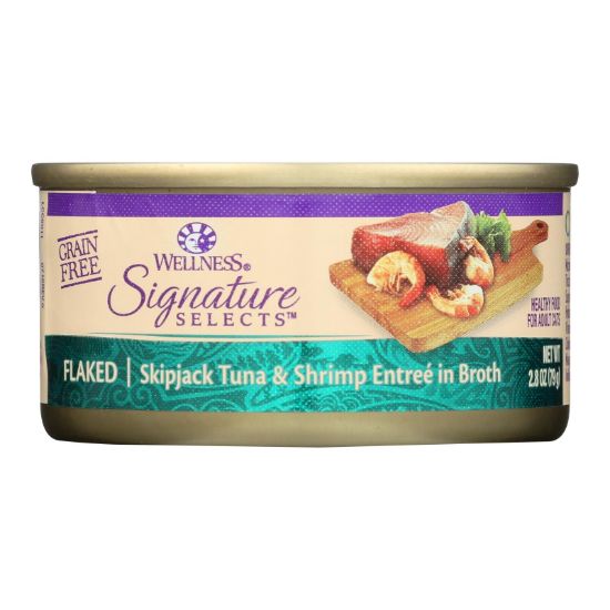 Wellness Pet Products Cat - Can - Tuna - Shrimp - Signature Selects - Case of 12 - 2.8 oz