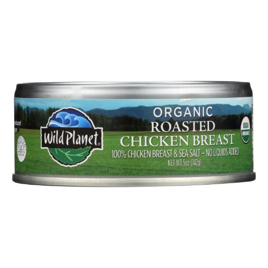 Wild Planet Organic Canned Chicken Breast - Roasted - Case of 12 - 5 oz