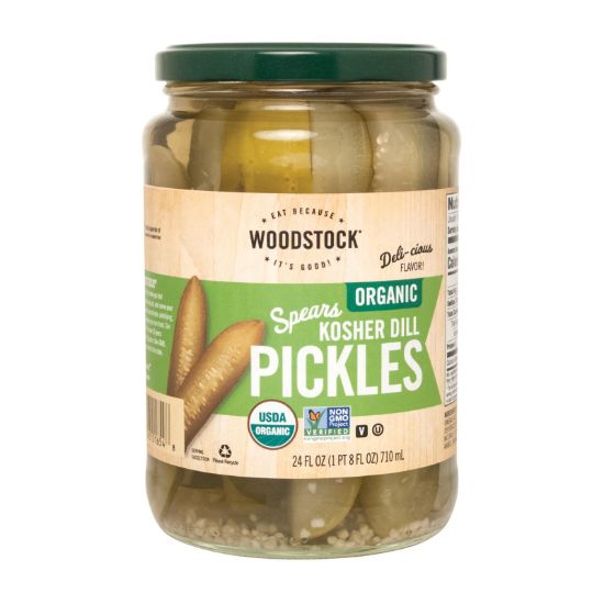 Woodstock Organic Pickles - Kosher Dill - Spears - Case of 6 - 24 oz.