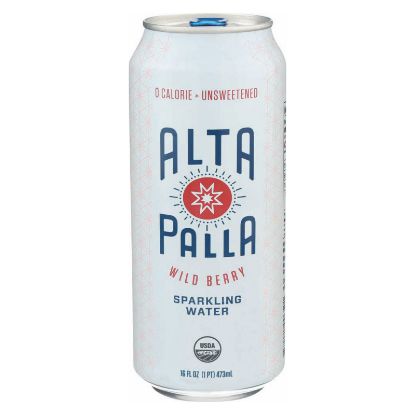 Alta Palla Sparkling Water - Organic - Wild Berry - Case of 12 - 16 fl oz