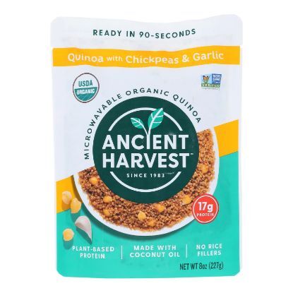 Ancient Harvest Organic Quinoa - with Chickpeas & Garlic - Case of 12 - 8 oz