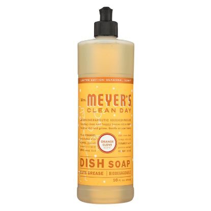 Mrs. Meyer's Clean Day - Liquid Dish Soap - Orange Clove - Case of 6 - 16 fl oz.