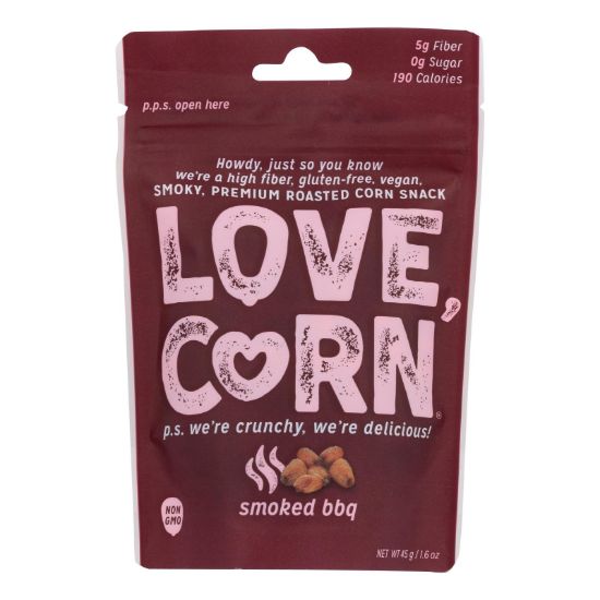 Love Corn - Roasted Corn BBQ - Case of 10 - 1.6 OZ