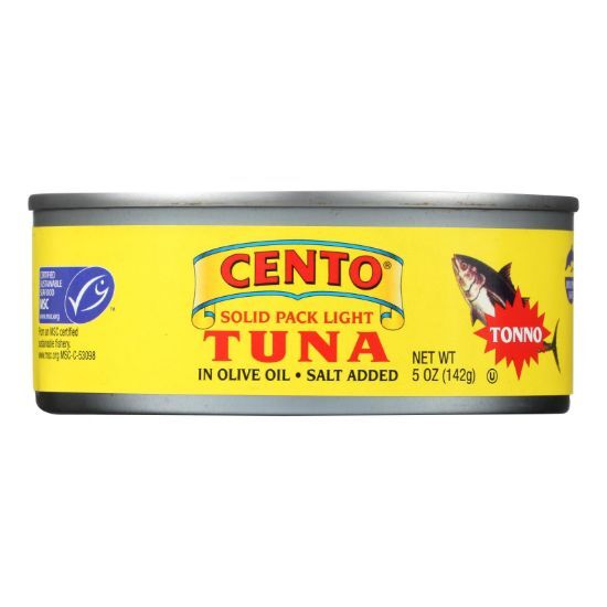Cento Solid Pack Light Tuna - Cento Tonno - Case of 24 - 5 oz.