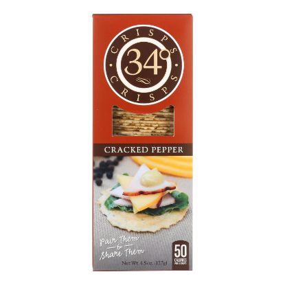 34 Degrees - Crispbread - Cracked Pepper - Case of 18 - 4.5 oz.