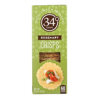 34 Degrees - Crispbread - Rosemary - Case of 18 - 4.5 oz.