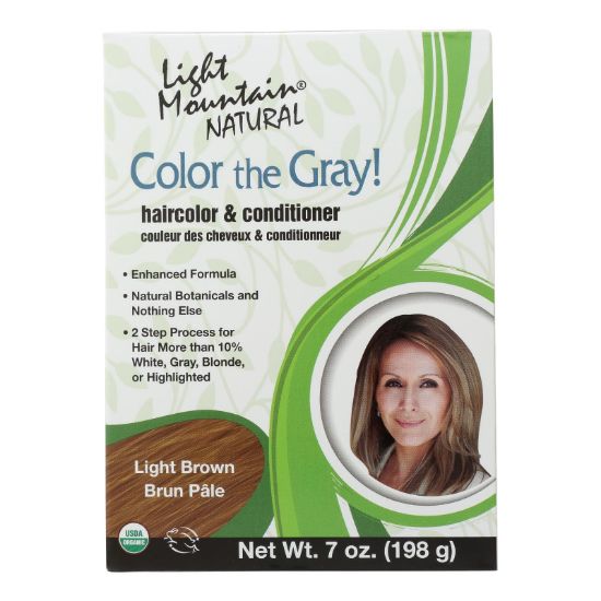 Light Mountain Hair Color - Color The Gray! Light Brown - Case of 1 - 7 oz.