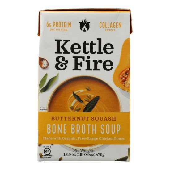 Kettle and Fire Soup - Butternut Squash Soup - Case of 6 - 16.9 oz.