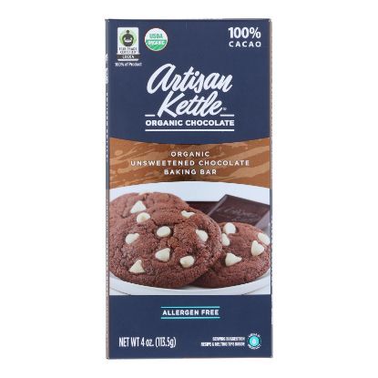 Artisan Kettle Baking Chocolate - Unsweetened - Case of 12 - 4 Oz