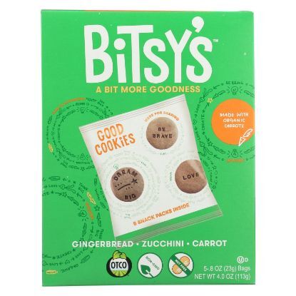 Bitsys Brainfood Cookies Gingerbread Zucchini Carrot - Case of 6 - 5/4 oz.