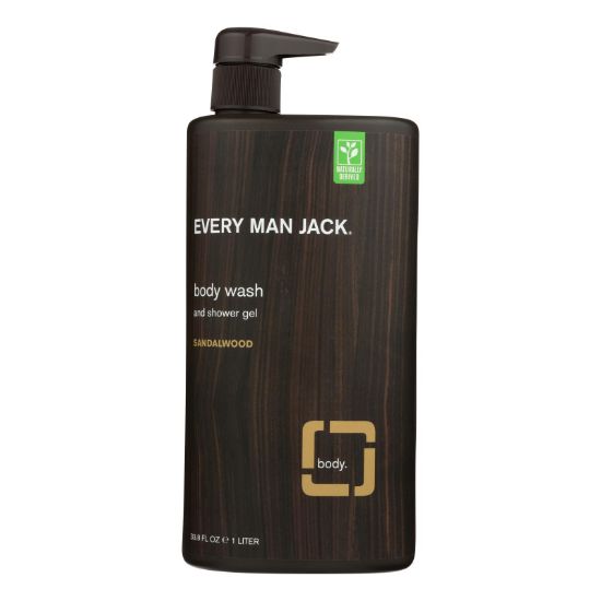 Every Man Jack Body Wash Sandalwood Body Wash - Case of 33.8 - 33.8 fl oz.