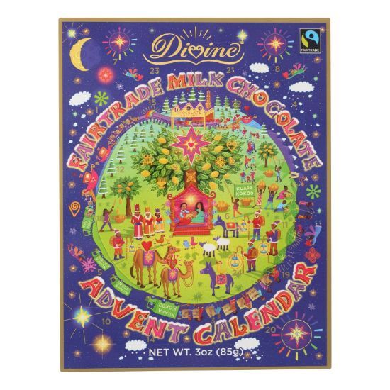 Divine Advent Calendar - Fair Trade Milk Chocolate - Case of 24 - 3 oz.