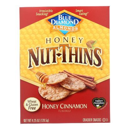Blue Diamond - Nut Thin Crackers - Honey Cinnamon  - Case of 12 - 4.25 oz.