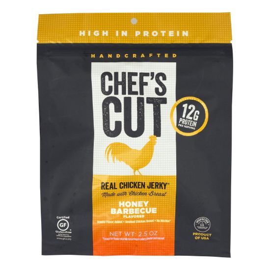 Chef's Cut Jerky - Real Chicken Jerky Honey Barbecue - Case of 8 - 2.5 oz.