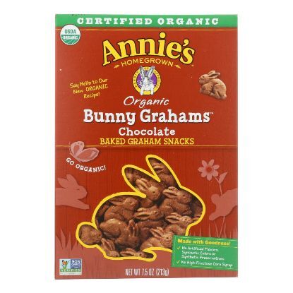 Annie'S Homegrown Bunny Grahams Chocolate - Case Of 12 - 7.5 Oz