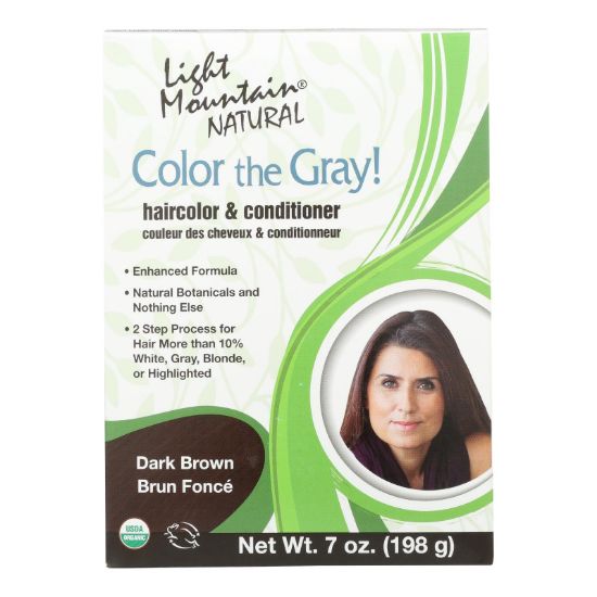 Light Mountain Hair Color - Color The Gray! Dark Brown - Case of 1 - 7 oz.