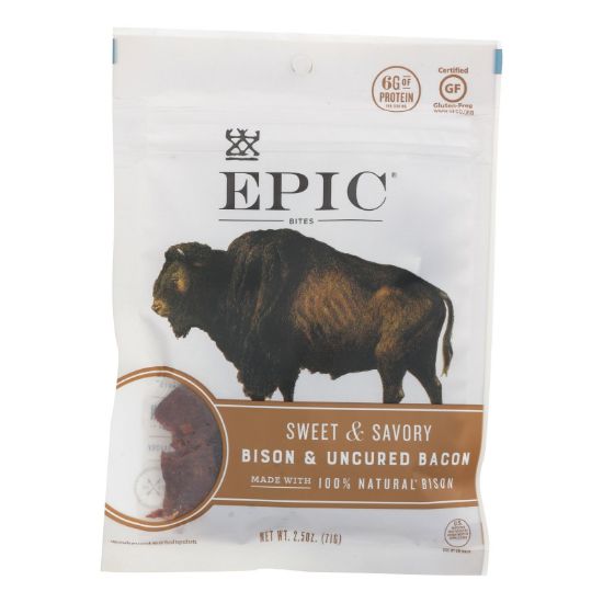 Epic - Jerky Bites - Bison Meat - Case of 8 - 2.5 oz.