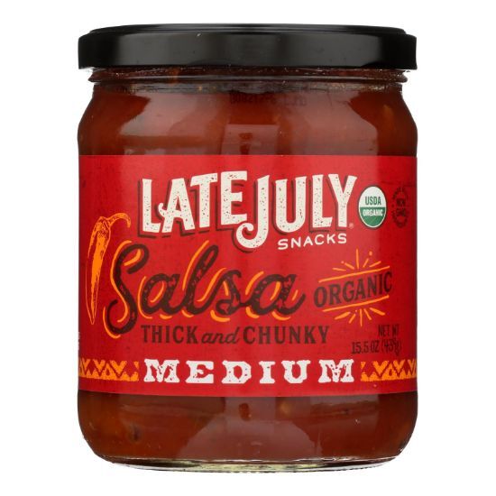 Late July Snacks Salsa - Medium - Case of 12 - 15.5 oz.