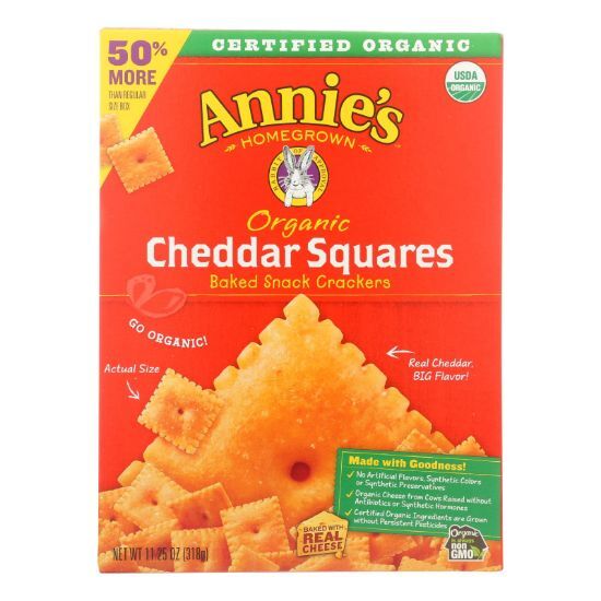 Annie'S Homegrown Cheddar Squares Cheddar Squares - Case Of 6 - 11.25 Oz