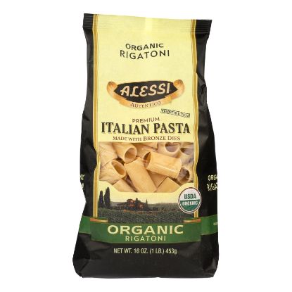 Alessi - Premium Italian Pasta - Organic Rigatoni - Case of 6 - 16 oz.