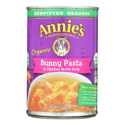 Annie's Homegrown - Soup - Bunny Pasta and Chicken Broth Soup - Case of 8 - 14 oz.