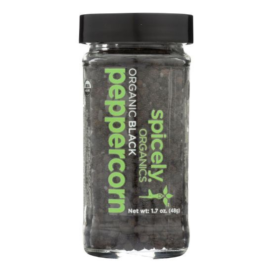 Spicely Organics - Organic Peppercorn - Black Whole - Case of 3 - 1.7 oz.