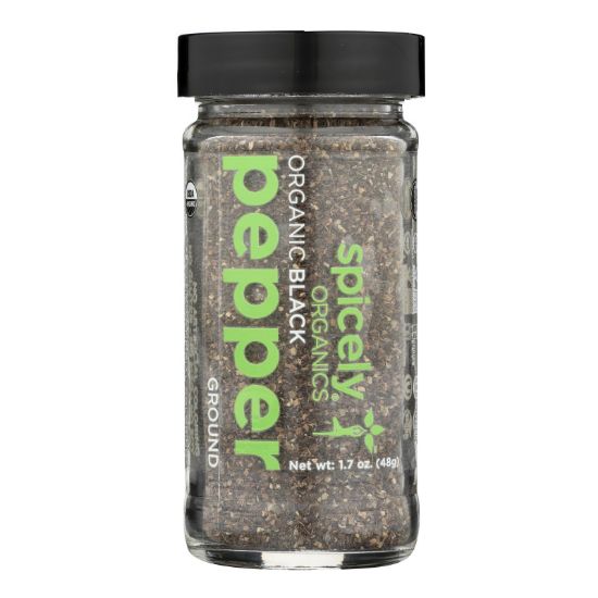 Spicely Organics - Organic Peppercorn - Black Ground - Case of 3 - 1.7 oz.