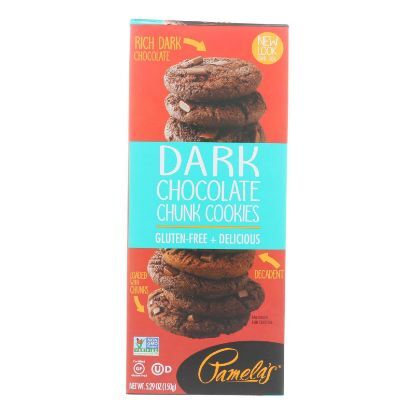 Pamela's Products - Cookies - Dark Chocolate Chunk - Gluten-Free - Case of 6 - 5.29 oz.