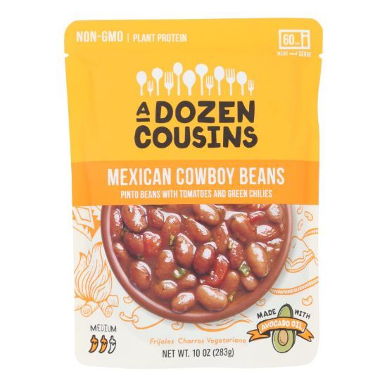 A Dozen Cousins - Ready to Eat Beans - Mexican Pinto - Case of 6 - 10 oz.