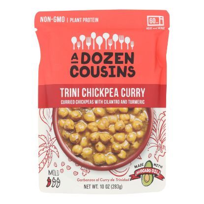 A Dozen Cousins - Ready to Eat Beans - Trini Chickpea Curry - Case of 6 - 10 oz.