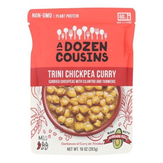 A Dozen Cousins - Ready to Eat Beans - Trini Chickpea Curry - Case of 6 - 10 oz.