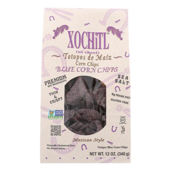 Xochitl Blue Corn Chips  - Case of 10 - 12 OZ