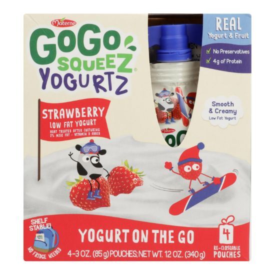 Gogo Squeez Low Fat Yogurt - Case of 12 - 4/3 OZ