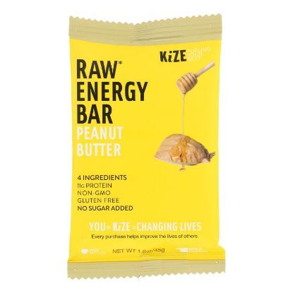 Kize Concepts - Energy Bar Raw Peanut Butter - Case of 10-1.6oz
