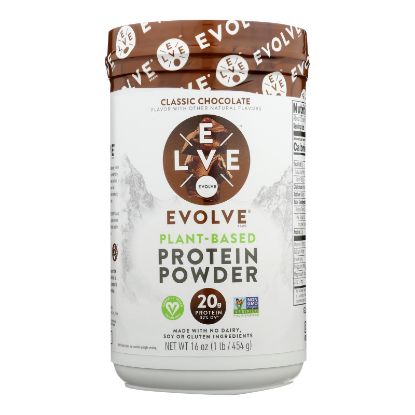 Evolve Real Plant-Powered Classic Chocolate Flavor Protein Powder  - 1 Each - 16 OZ