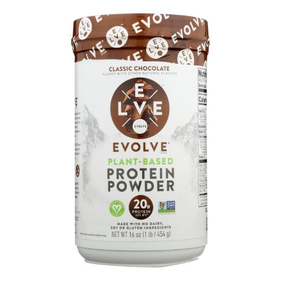 Evolve Real Plant-Powered Classic Chocolate Flavor Protein Powder  - 1 Each - 16 OZ