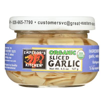 Emperor's Kitchen Organic Sliced Garlic  - Case of 12 - 4.5 OZ